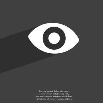 sixth sense, the eye icon symbol Flat modern web design with long shadow and space for your text. illustration