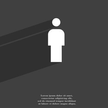 Human, Man Person, Male toilet icon symbol Flat modern web design with long shadow and space for your text. illustration