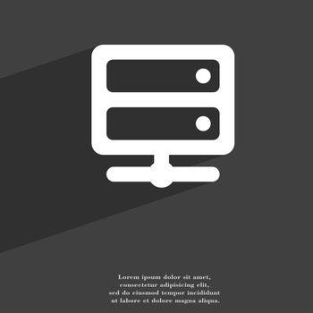 Server icon symbol Flat modern web design with long shadow and space for your text. illustration