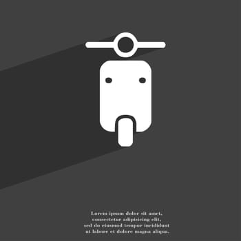 motorcycle icon symbol Flat modern web design with long shadow and space for your text. illustration