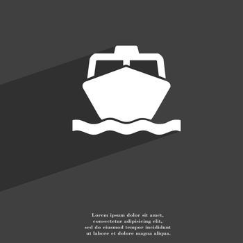 the boat icon symbol Flat modern web design with long shadow and space for your text. illustration
