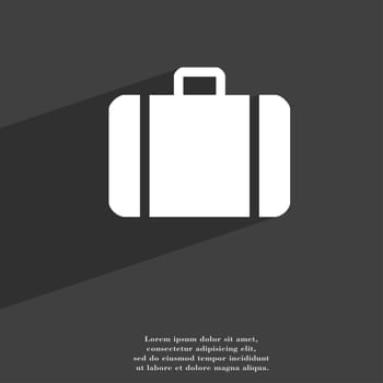 suitcase icon symbol Flat modern web design with long shadow and space for your text. illustration