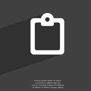 Text file icon symbol Flat modern web design with long shadow and space for your text. illustration