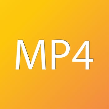 Mpeg4 video format icon symbol Flat modern web design with long shadow and space for your text. illustration