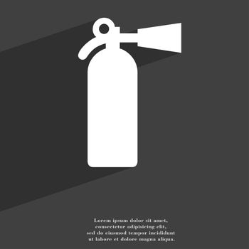 fire extinguisher icon symbol Flat modern web design with long shadow and space for your text. illustration