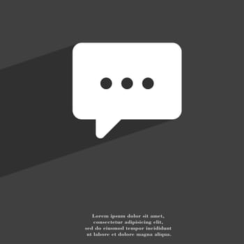 Cloud of thoughts icon symbol Flat modern web design with long shadow and space for your text. illustration