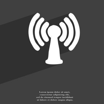 Wi-fi, internet icon symbol Flat modern web design with long shadow and space for your text. illustration