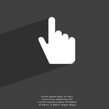 cursor icon symbol Flat modern web design with long shadow and space for your text. illustration