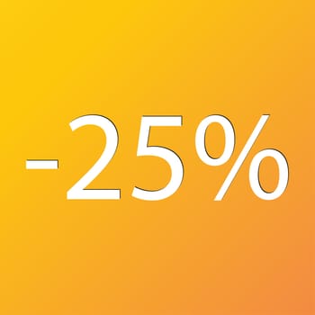 25 percent discount icon symbol Flat modern web design with long shadow and space for your text. illustration