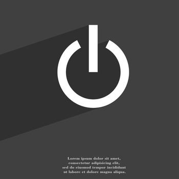 Power icon symbol Flat modern web design with long shadow and space for your text. illustration