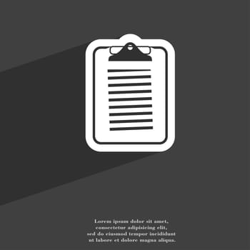 Text file icon symbol Flat modern web design with long shadow and space for your text. illustration