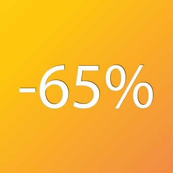 65 percent discount icon symbol Flat modern web design with long shadow and space for your text. illustration