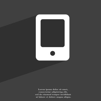Tablet icon symbol Flat modern web design with long shadow and space for your text. illustration