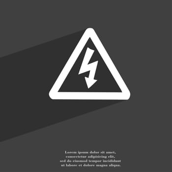 voltage icon symbol Flat modern web design with long shadow and space for your text. illustration