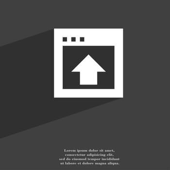 Direction arrow up icon symbol Flat modern web design with long shadow and space for your text. illustration