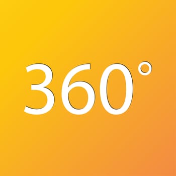 Angle 360 degrees icon symbol Flat modern web design with long shadow and space for your text. illustration