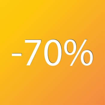 70 percent discount icon symbol Flat modern web design with long shadow and space for your text. illustration