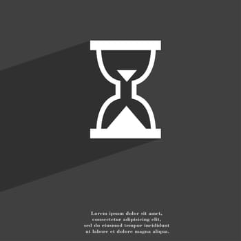 Hourglass, Sand timer icon symbol Flat modern web design with long shadow and space for your text. illustration