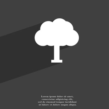 Tree, Forest icon symbol Flat modern web design with long shadow and space for your text. illustration
