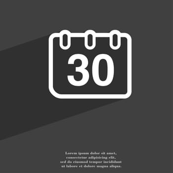 calendar icon symbol Flat modern web design with long shadow and space for your text. illustration