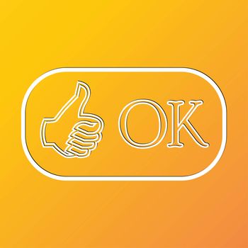 OK icon symbol Flat modern web design with long shadow and space for your text. illustration