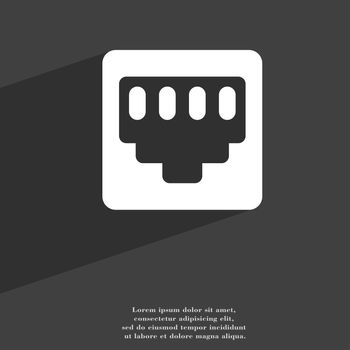 cable rj45, Patch Cord icon symbol Flat modern web design with long shadow and space for your text. illustration