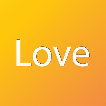 Love you icon symbol Flat modern web design with long shadow and space for your text. illustration
