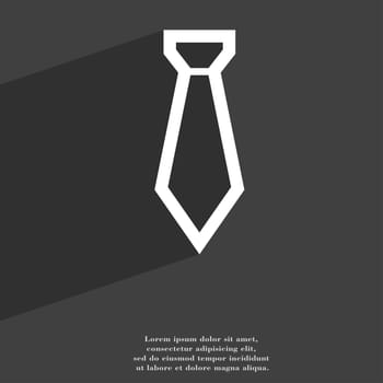 Tie icon symbol Flat modern web design with long shadow and space for your text. illustration
