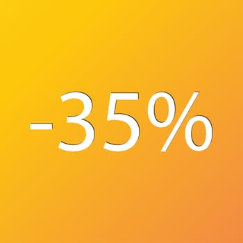 35 percent discount icon symbol Flat modern web design with long shadow and space for your text. illustration