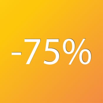 75 percent discount icon symbol Flat modern web design with long shadow and space for your text. illustration