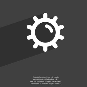 Sun icon symbol Flat modern web design with long shadow and space for your text. illustration
