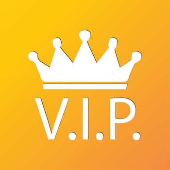 Vip icon symbol Flat modern web design with long shadow and space for your text. illustration