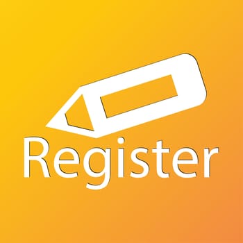 Register icon symbol Flat modern web design with long shadow and space for your text. illustration