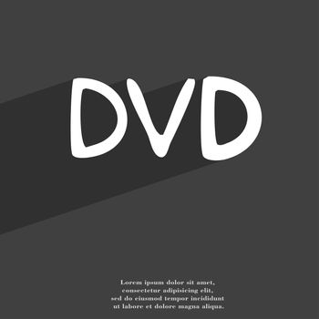 dvd icon symbol Flat modern web design with long shadow and space for your text. illustration