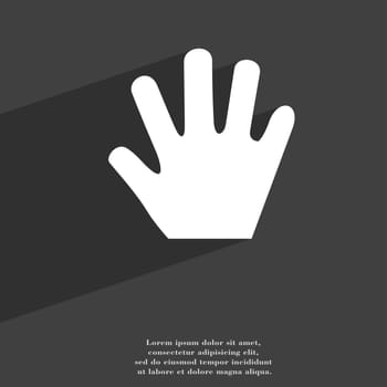 Hand icon symbol Flat modern web design with long shadow and space for your text. illustration