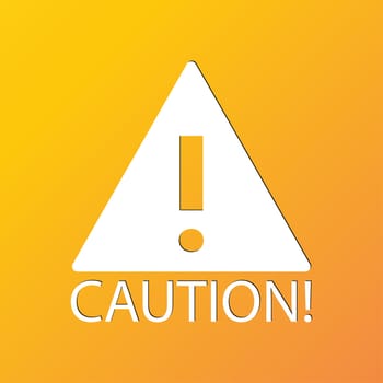 Attention caution icon symbol Flat modern web design with long shadow and space for your text. illustration