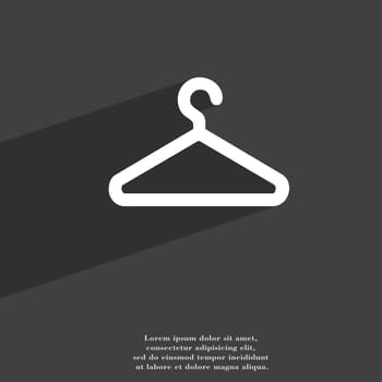 clothes hanger icon symbol Flat modern web design with long shadow and space for your text. illustration