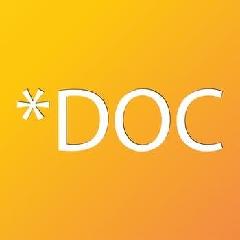 Doc file extension icon symbol Flat modern web design with long shadow and space for your text. illustration