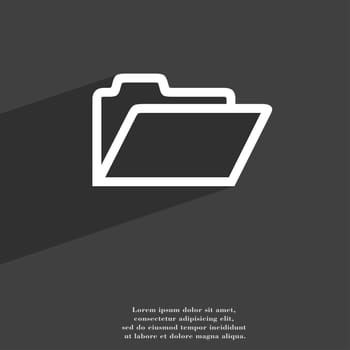 Folder icon symbol Flat modern web design with long shadow and space for your text. illustration