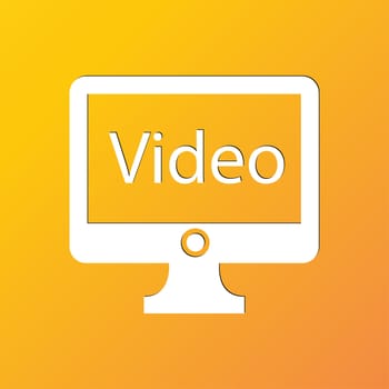 video icon symbol Flat modern web design with long shadow and space for your text. illustration