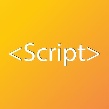 Script icon symbol Flat modern web design with long shadow and space for your text. illustration