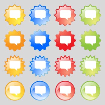 speech bubble, Chat think icon sign. Big set of 16 colorful modern buttons for your design. illustration