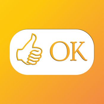 OK icon symbol Flat modern web design with long shadow and space for your text. illustration