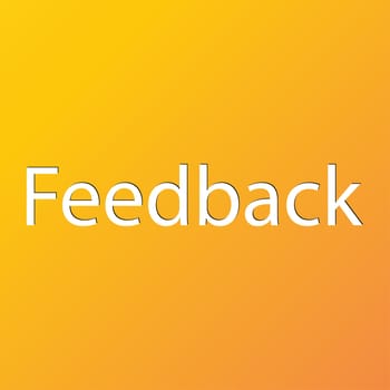 Feedback icon symbol Flat modern web design with long shadow and space for your text. illustration