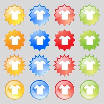 T-shirt, Clothes icon sign. Big set of 16 colorful modern buttons for your design. illustration