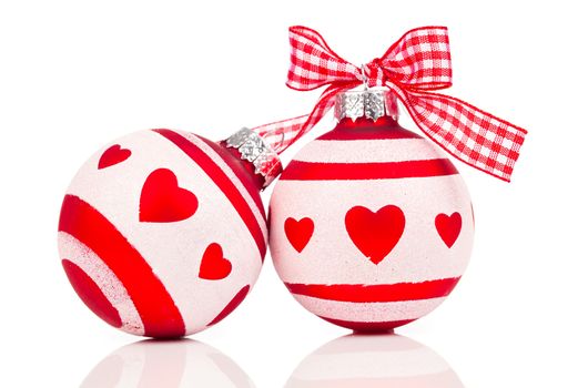 red Christmas bauble, isolated over white