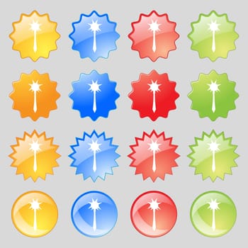 Mace icon sign. Big set of 16 colorful modern buttons for your design. illustration