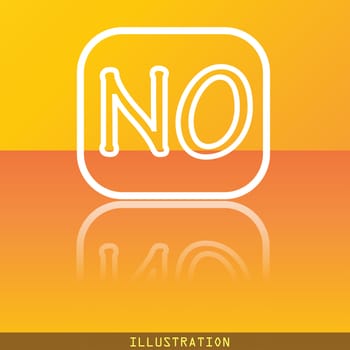 NO Norway translation icon symbol Flat modern web design with reflection and space for your text. illustration. Raster version