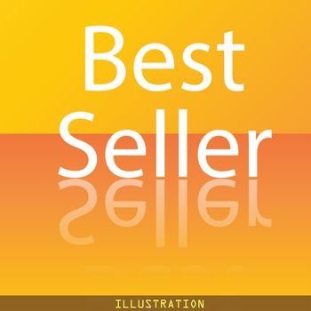 Best seller icon symbol Flat modern web design with reflection and space for your text. illustration. Raster version