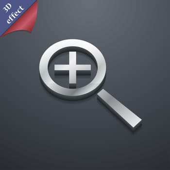 Magnifier glass, Zoom tool icon symbol. 3D style. Trendy, modern design with space for your text illustration. Rastrized copy